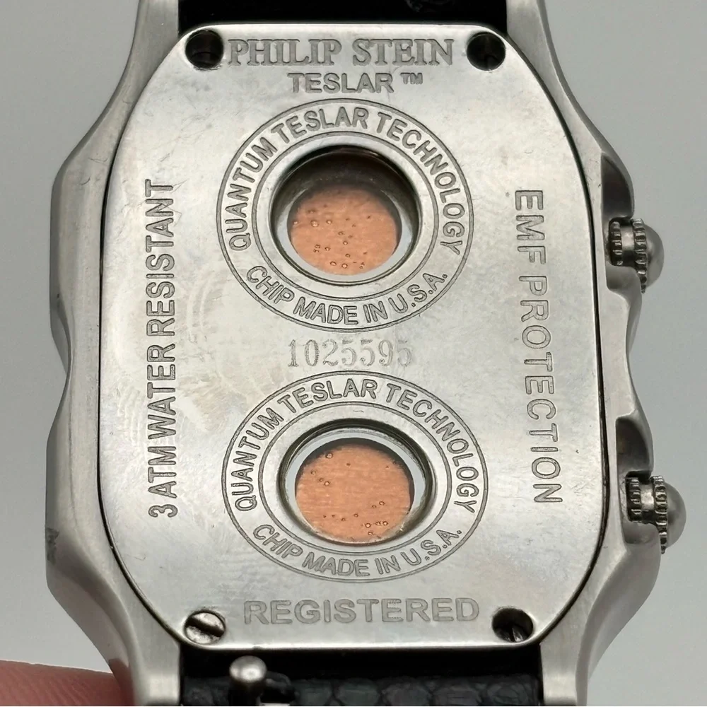 Philip Stein Teslar Dual Time Diamond Bezel Watch 45mm Lizard Strap - Picture 9 of 10